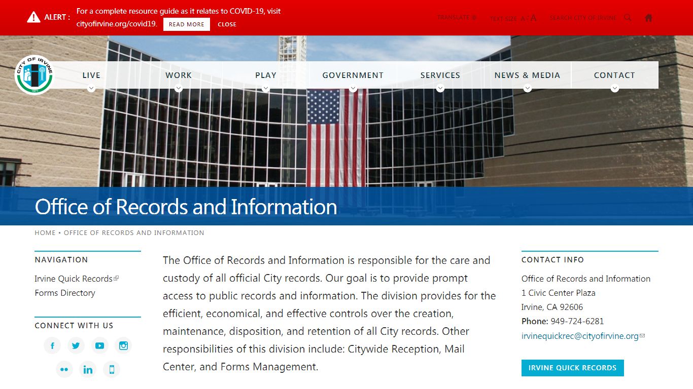 Office of Records and Information | City of Irvine